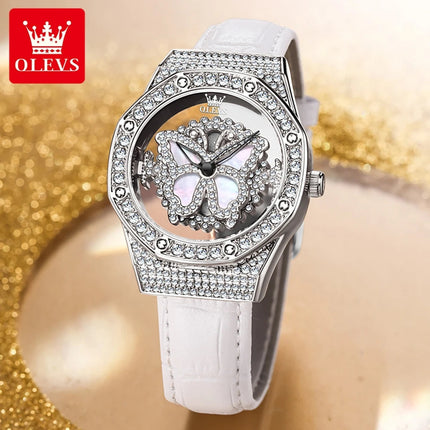 OLEVS 9996 Orologio Elegante di Lusso da Donna, Orologio al Quarzo Scheletrato, Impermeabile, con Quadrante Luminoso e Diamanti, Regalo Originale platinumshop