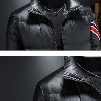 New Men's Short Down Jacket Korean Style Trendy stand collar Winter Coat Fashionable Stylish Warm Puffer Jacket