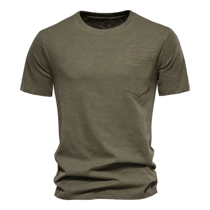 Men's 100% Cotton T-Shirt Soft Casual Fitness Summer Thin T-Shirts Men's Home Wear O-Neck Short Sleeve Solid T-Shirt for Men