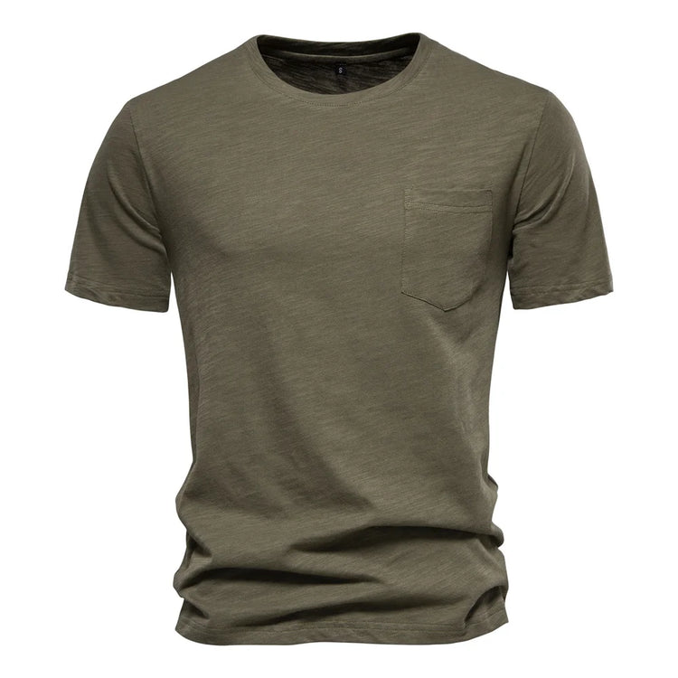 T-shirt da uomo in cotone 100% Casual morbida Fitness Estate T-shirt sottili Abbigliamento per la casa da uomo O-Collo Manica corta Soild T Shirt per uomo