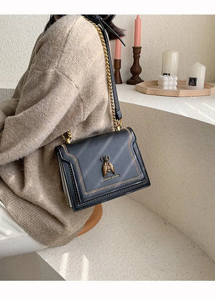 CGCBAG Luxury Brand Women Handbag 2024 New Retro Bee Female Shoulder Bag Simple High Quality Leather Designer Crossbody Bags PlatiNum