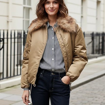 Retro Black Fur Patchwork Woolen Coat Women Chic Full Sleeve V-neck Lace Up Loose Long Overcoat 2025 Lady Winter Commute Outwear
