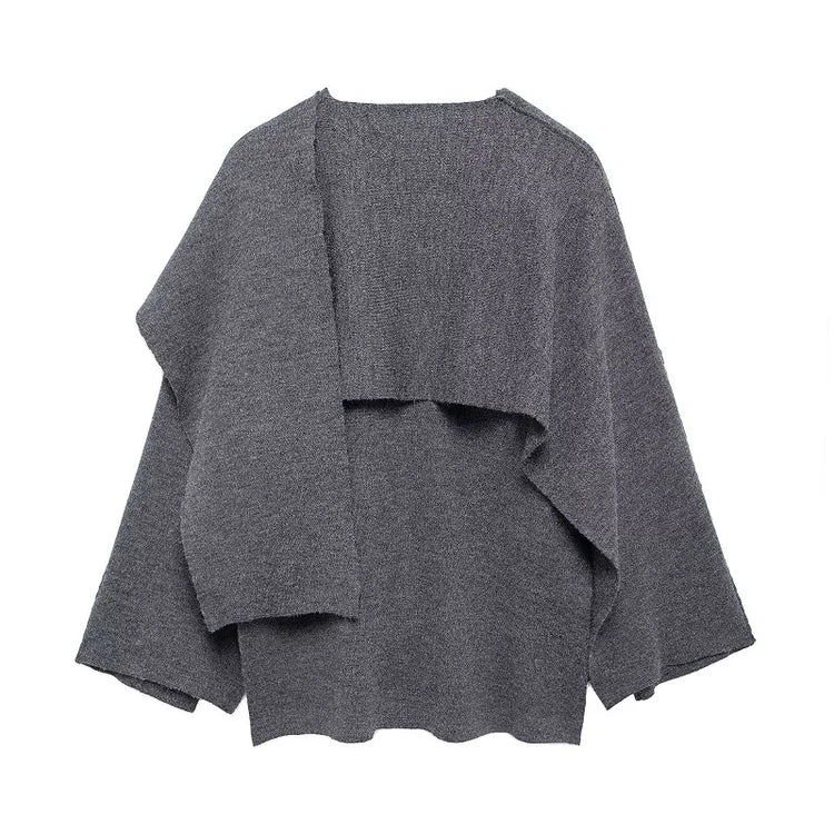 MUJER Cape Coat Women Scarf Collar Ponchos Women 2025 Shawl Long Sleeve Winter Woman Ponchos Cloak Knitted Cardigan for Women