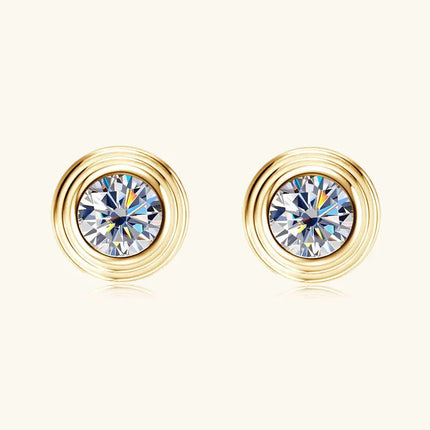 IOGOU D0.10CT Moissanite Diamond Round Stud Earrings 925 Sterling Silver Original Fine Jewelry for Women Girls Anniversary Gifts PlatiNum
