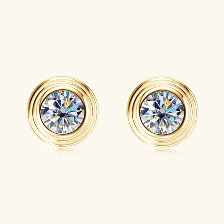 IOGOU D0.10CT Moissanite Diamond Round Stud Earrings 925 Sterling Silver Original Fine Jewelry for Women Girls Anniversary Gifts PlatiNum