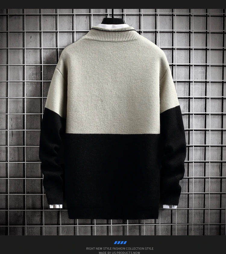 Fashion Sweater For Men Pullovers Men's Clothing Knit Men's Sweat-shirt Autumn Casual Hombre Warm Solid Spring Male Streetwear