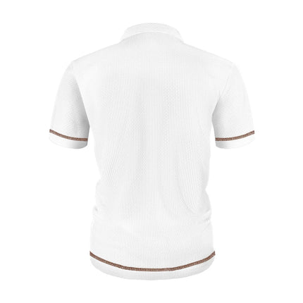 Men's short-sleeved T-shirt with summer ice silk lapel