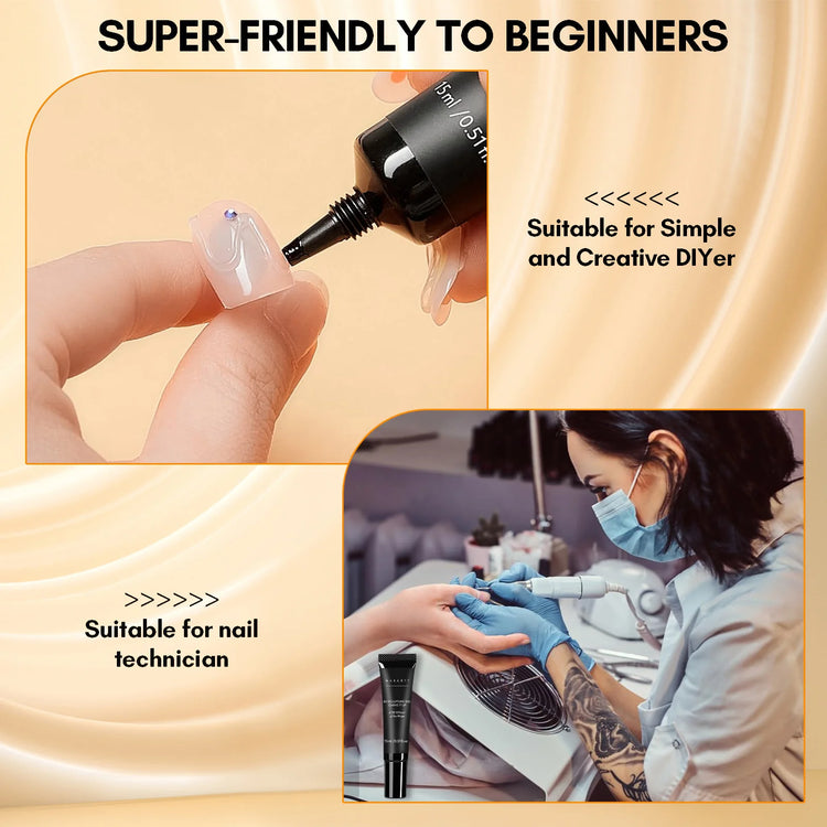 3D Shaping Adhesive Drill Glue, Wash-Free, Dust-Resistant, Styling, Gel Light Therapy, Extended Reinforcement, Ripple Manicure Gel