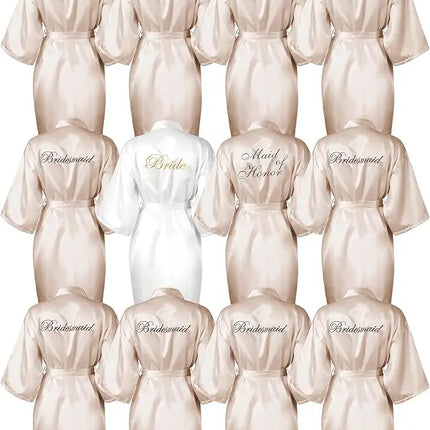 12 pezzi abiti da damigella d'onore kimono da sposa per il giorno del matrimonio abiti da festa da sposa ricamati in raso