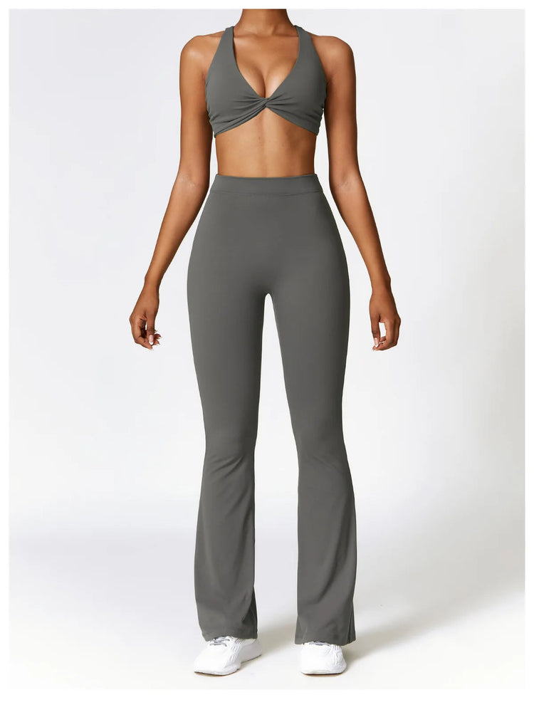 High Waist Flare Leggings Yoga Pants Women Wide Leg Pants Women Gym Workout Fitness Sports Flared Pants Latin Dance Trousers PlatiNum