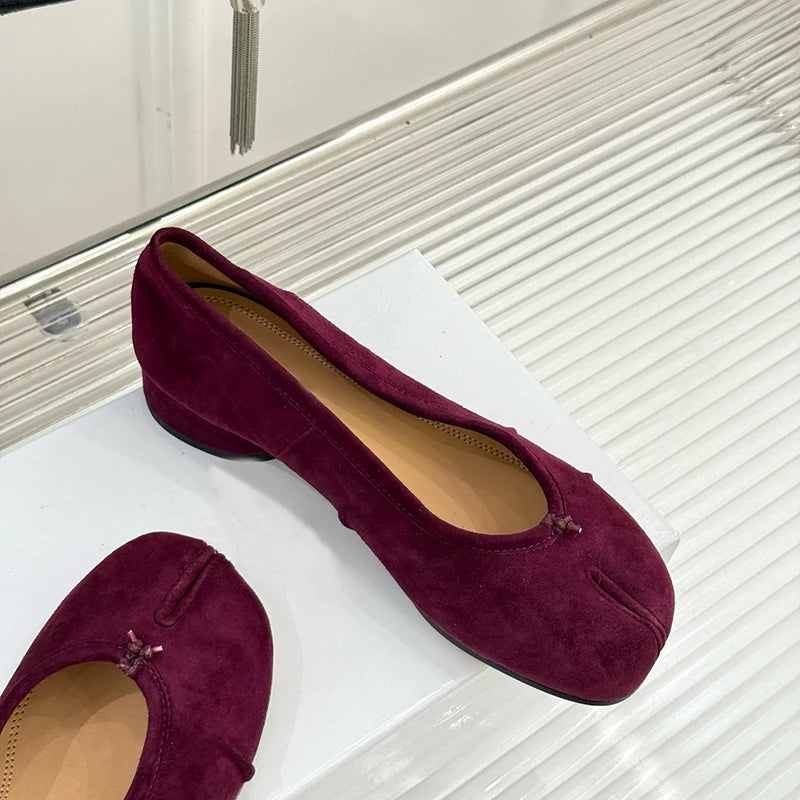 Roundtoe midheel shoes Womens Genuine leather High heels Sheepskin Pleated Tibi splittoe shoes Women Mary Jane shoes Designer