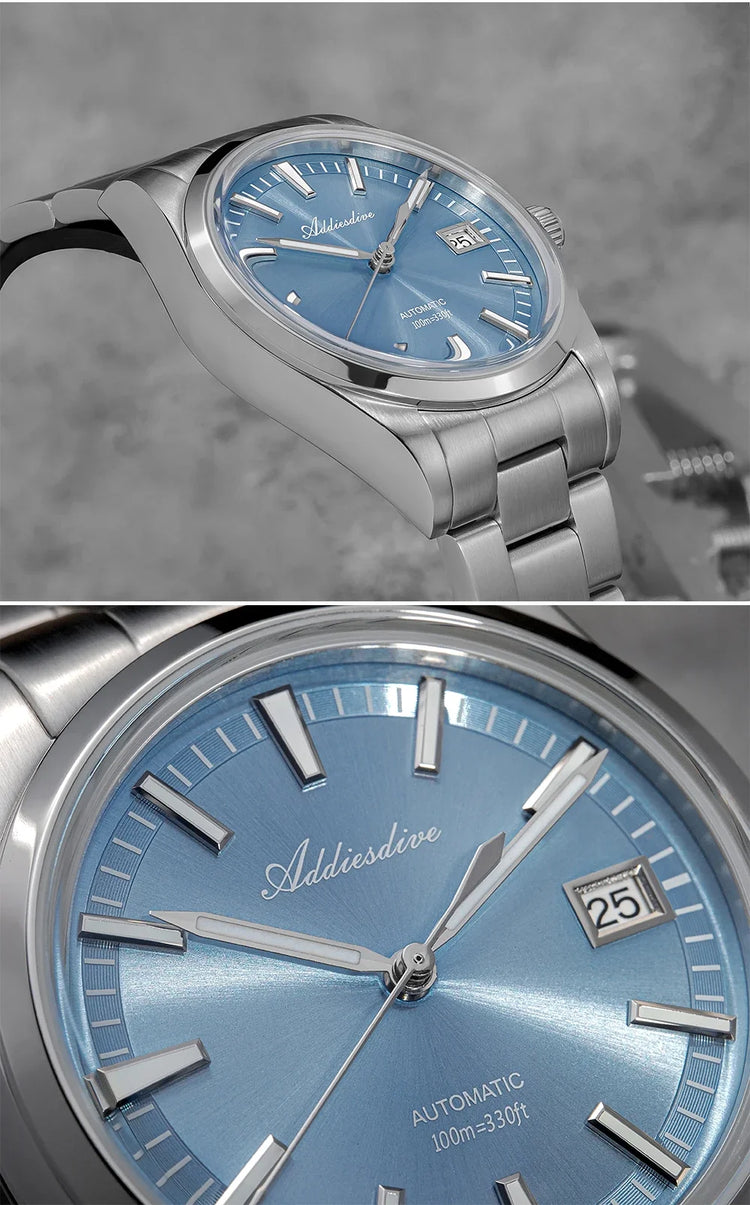 ADDIESDIVE Luxury Classic Automatic Watch Waterproof AR Coated Calendar Display Mechanical Watches Luminous AD2077 Reloj Hombre