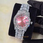 Orologio da Donna Elegante con Quadrante Piccolo Rosa, Orologio da Polso Mini con Diamanti Bling-Bling di Lusso per Abiti da Sera, Regalo per Lei platinumshop