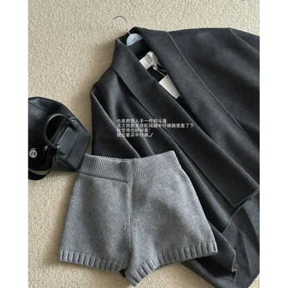 Hot Sexy Knit Shorts Women Korean Fashion Casual Outerwear Sheath Mini Pants 2025 Spring Solid Versatile Y2k Streetwear