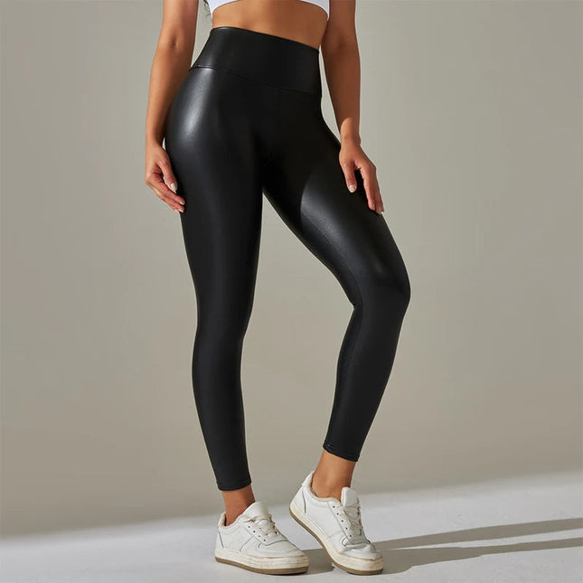 Trendy New Oversized WOMEN'S Leggings, High Waisted Tight and Sexy PU Leather Pants, Colorful Yoga Pants for Women PlatiNum