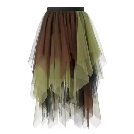 Tutu estivo gonna donna Harajuku Casual Tulle Bottom Jupe Femme Faldas moda vita alta Midi Mesh gonne abbigliamento donna Saia