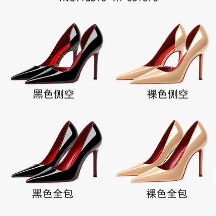 Tacchi da donna 2025 Nuovo marchio di lusso Décolleté Fondo rosso Punta a punta Strass Tacchi alti Elegante stiletto Party Prom Scarpe da donna