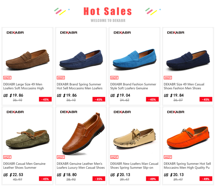 DEKABR Uomo Casual Appartamenti Moda Mocassini morbidi in vera pelle Mocassini di marca Scarpe da uomo traspiranti di alta qualità Plus Size 36-47