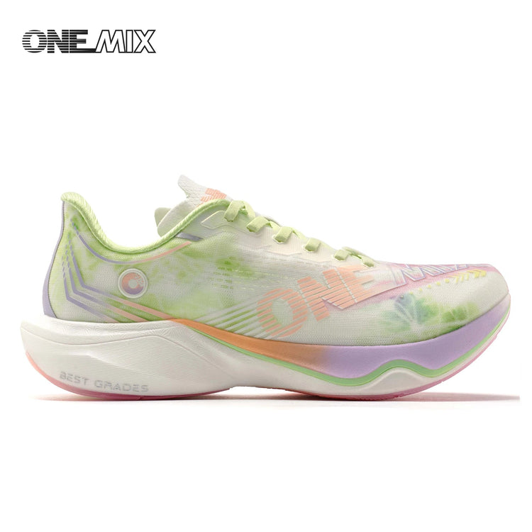 Scarpe da Corsa ONEMIX Marathon con Piastra in Carbonio, Supporto Professionale Stabile, Ammortizzazione, Ultra-leggere e Reattive per Uomo PlatiNum