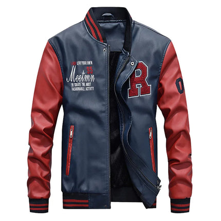 Men Slim Leather Jacket Motorcycle Casual PU Leather Coats Good Quality Male Fit Stand Collar Leather Jackets And Coats Size 4XL