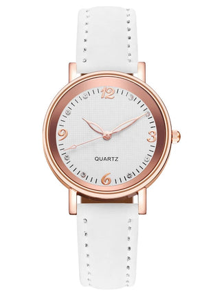 Orologio da donna alla moda con quadrante arabo, cinturino in pelle casual, orologi analogici al quarzo platinumshop