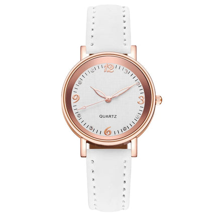 Orologio da donna alla moda con quadrante arabo, cinturino in pelle casual, orologi analogici al quarzo platinumshop
