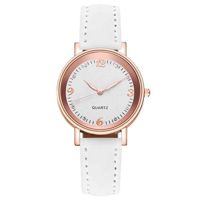 Orologio da donna alla moda con quadrante arabo, cinturino in pelle casual, orologi analogici al quarzo platinumshop