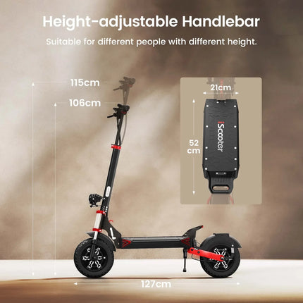 Monopattino elettrico iScooter iX8 2400W per adulti, 48V 20Ah, pneumatici fuoristrada da 12 pollici, pieghevole per il trasporto urbano, E-Scooter