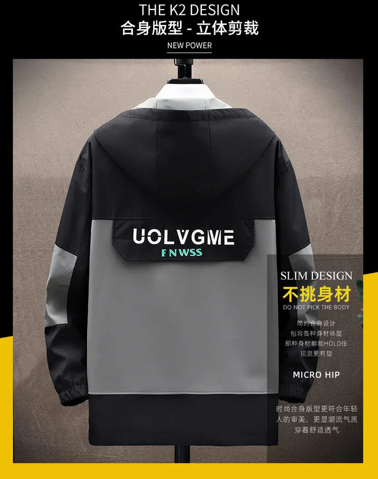 Autumn new style Fashion Trend Hooded Jacket spring Men's Casual Comfort Fleece High Quality Coat male full size M-4XL