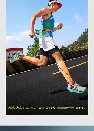 361 Degrees Flame 4.0 MIX Men Running Shoes Carbon Plate Racing Marathon Stable Rebound Wear-resistant Male Sneakers 672512204 PlatiNum