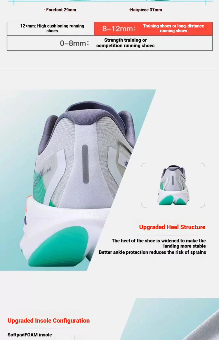 Xtep 360X 2.0 Professional Marathon Running Shoes For Men Racing Carbon Plate Shock Absorbent Sports Training Shoes 975219110035 PlatiNum