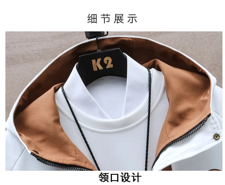 Windbreaker Regular Zipper Jacket 2023 Spring Men's Hooded Trend Printed Jacket Hip Hop Top Men's Low Price