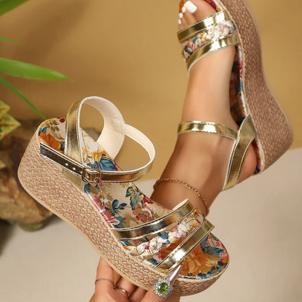 Women's Wedge Sandals 2026 New Summer Collection High-Quality Designer Shoes Casual Outdoor Platform Sandals for Women