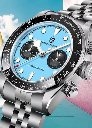 PAGANI DESIGN 2026 Nuovo BB Flamingo Orologio Cronografo Sportivo di Lusso al Quarzo da Uomo con Vetro Zaffiro AR, Impermeabile 100M, Orologio da Polso alla Moda con Cinturino in Acciaio Inossidabile per Uomo, Magazzino Local