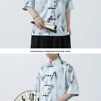 Camicie Stampate da Uomo, Stile Retrò Hawaiano, Traspiranti, Comode e Oversize con Maniche Corte