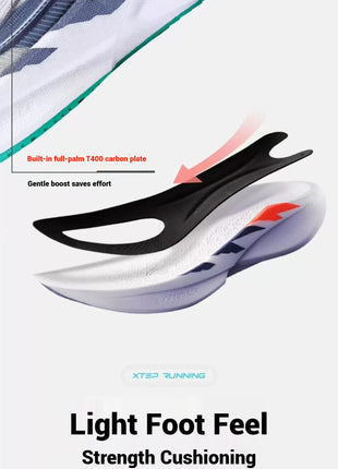 Xtep 360X 2.0 Professional Marathon Running Shoes For Men Racing Carbon Plate Shock Absorbent Sports Training Shoes 975219110035 PlatiNum