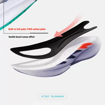 Xtep 360X 2.0 Professional Marathon Running Shoes For Men Racing Carbon Plate Shock Absorbent Sports Training Shoes 975219110035 PlatiNum
