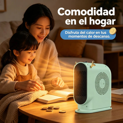 600W Portable Electric Heater with PTC Technology for Desk and Home, 220V Low-Consumption Mini Heater with Overheat Protection and Reindeer Design, 26cm