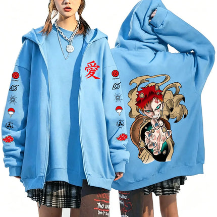 Gaara Naruto anime 2026 new spring and autumn fashion Harajuku men's trend Y2K casual sportswear women's couple style Coat