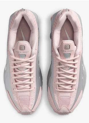 Nike Shox R4 Women's Running Shoes Low-Top Casual Comfort Breathable Wear-Resistant Support White Sail Crimson AR3565-103 PlatiNum