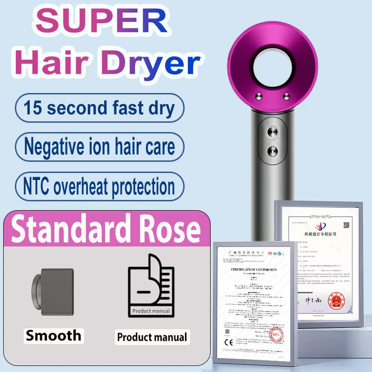 SenCiciMen Professional Hair Dryer Set Hair-care Negative Ion Leafless Hairdryer High Speed Blow Dryer Salon Styling Tool 1600W