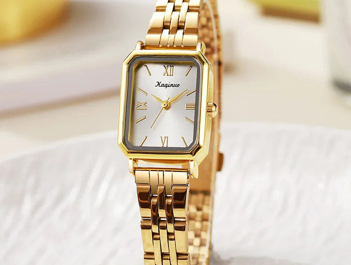 Orologio rettangolare in oro da donna cinturino regolabile in acciaio inossidabile orologio da donna regalo di lusso orologi da polso al quarzo Relojes Para Mujer platinumshop
