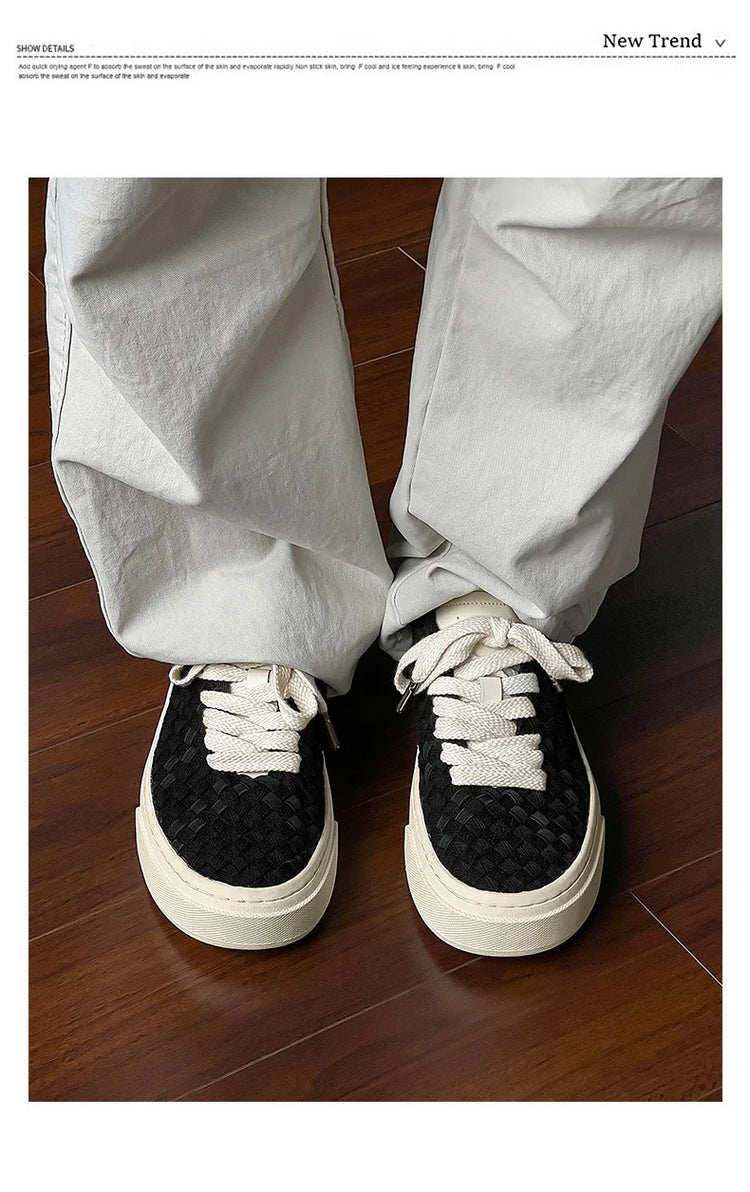 Men's sports shoes and casual shoes thick soled canvas men's shoes fashionable Owens breathable board shoes
