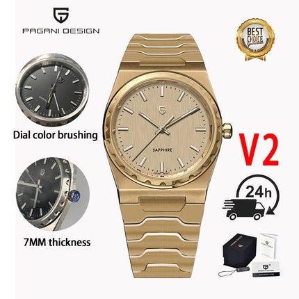 PAGANI DESIGN 2026 Nuovo Orologio al Quarzo Sottile da Uomo 7MM VJ21 37MM Zaffiro Acciaio Inossidabile Impermeabile 10Bar Luminoso C3 Reloj Hombre