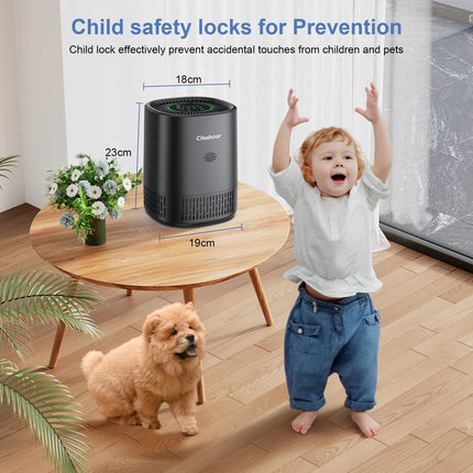 Chuboor Purificatori d'Aria per Camera da Letto Casa, Detergente per Filtri con Filtri in Spugna Allergie di Fumo Scatola di Animali Domestici Odore Polvere, Ufficio, Desktop