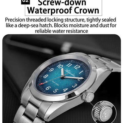 ADDIESDIVE Men's Vintage Quartz Watch 100M Waterproof Sapphire Glass Super Luminous Stainless Steel Classic Wristwatches AD2553
