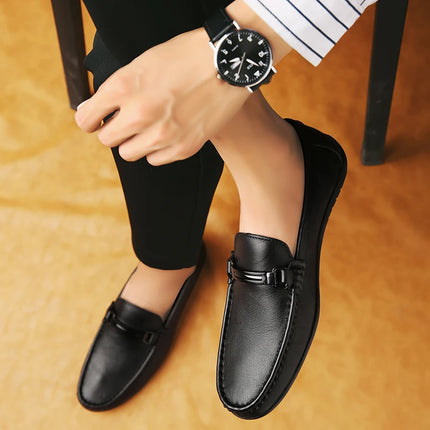 Eleganti Mocassini Estivi in Pelle per Uomo, Scarpe Casual alla Moda, Leggere e Antiscivolo, Slip-on, Scarpe da Passeggio Primaverili ed Estive