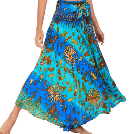 Boho Gonne Donna Rayon Beach Abito lungo Estate Bohemian Jupe Longue Femme Elastico in vita Stampa Fasciatura floreale Halter Hippie platinumshop