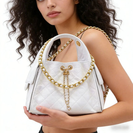 Trendy Chain Strap Black Underarm Bag for Women,  Leather Shoulder Purse for Party And Travel PlatiNum