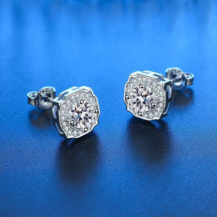 Promotion Moissanite Earrings for Women Pass Diamond Test Pen 100%  With Certificate Ear Studs 925 Sterling Silver Fine Jewelry PlatiNum